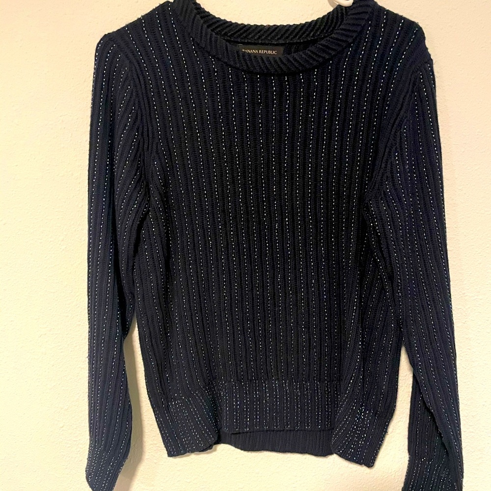 NWOT Banana Republic sequin sparkly silver sweater